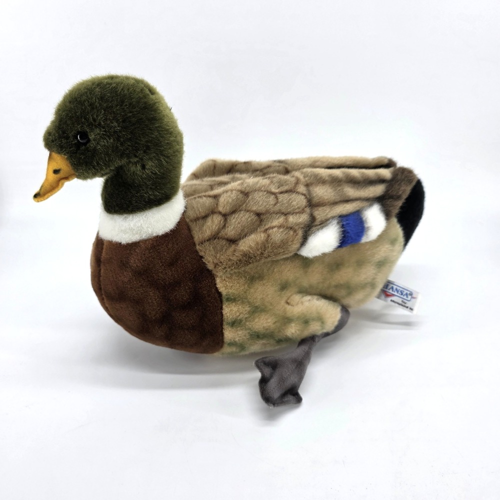 Hansa Mallard Duck Plush 13" Realistic Stuffed Mama Bird Pond Animal Large 2010